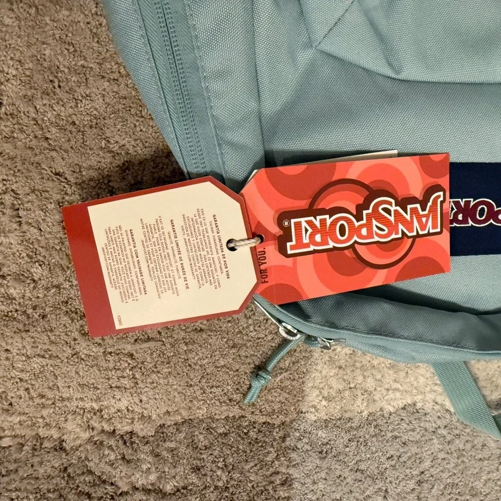JanSport Cross Town Plus Backpack Faded Sage Green 15in Laptop Sleeve JS0A7ZNZLA